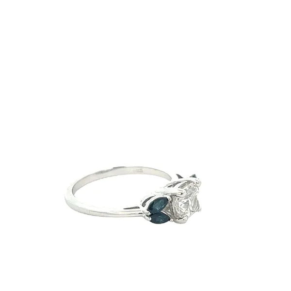 1 5/8CTW 14K WG 1.09CT LG Cushion G,VS1 LG341800654 Natural Blue Sapphire Marquise Engagement Ring Image 2 The Ring Austin Round Rock, TX