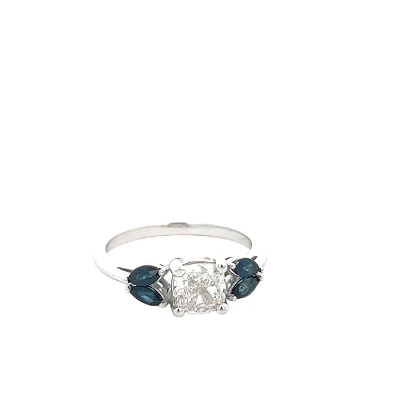 1 5/8CTW 14K WG 1.09CT LG Cushion G,VS1 LG341800654 Natural Blue Sapphire Marquise Engagement Ring The Ring Austin Round Rock, TX