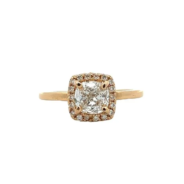1.00CTW 14K YG Lab Grown Round Melee Halo Engagement Ring The Ring Austin Round Rock, TX