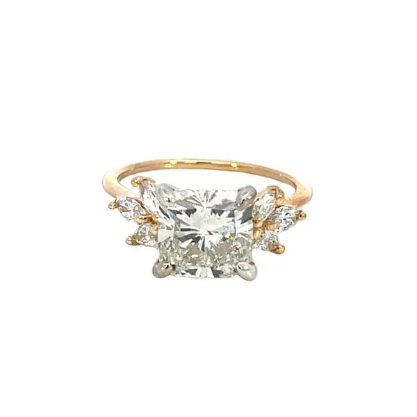 4 7/8CTW 14K YG/WG LG Diamond Cushion Marquise accented Engagement Ring Image 4 The Ring Austin Round Rock, TX
