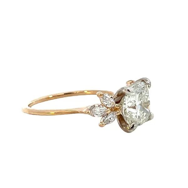 4 7/8CTW 14K YG/WG LG Diamond Cushion Marquise accented Engagement Ring Image 5 The Ring Austin Round Rock, TX