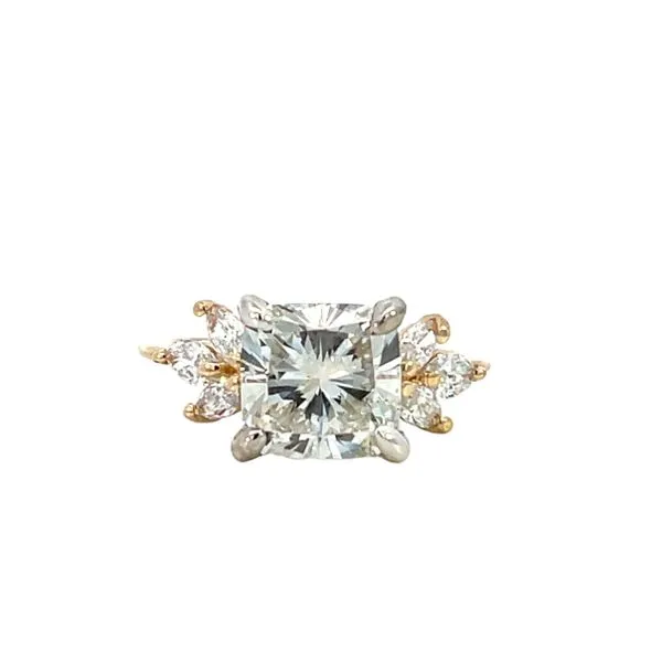 4 7/8CTW 14K YG/WG LG Diamond Cushion Marquise accented Engagement Ring The Ring Austin Round Rock, TX