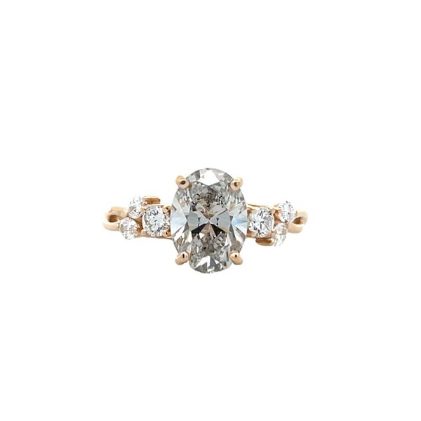 2 1/3CTW 14K YG LG Oval Center With Marquise And Round Accented Diamond Engagement Ring The Ring Austin Round Rock, TX