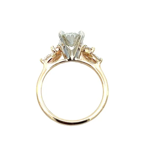 2 1/2CTW 14K YG/WG Lab Grown Diamond Marquise Accented Oval Center Engagement Ring Image 3 The Ring Austin Round Rock, TX