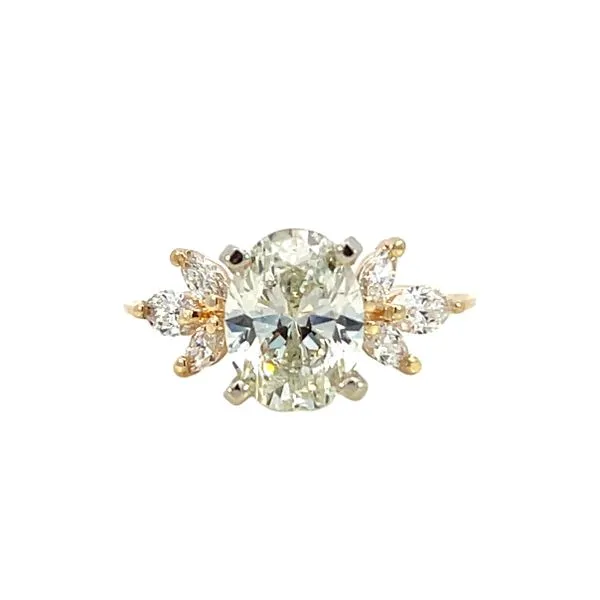 2 1/2CTW 14K YG/WG Lab Grown Diamond Marquise Accented Oval Center Engagement Ring The Ring Austin Round Rock, TX