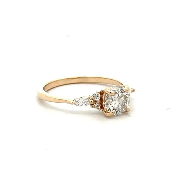 1/4CTW 14K Yellow Gold LG RD/MQ GH/SI  Marquise Diamond Engagement Ring size 7 Image 2 The Ring Austin Round Rock, TX