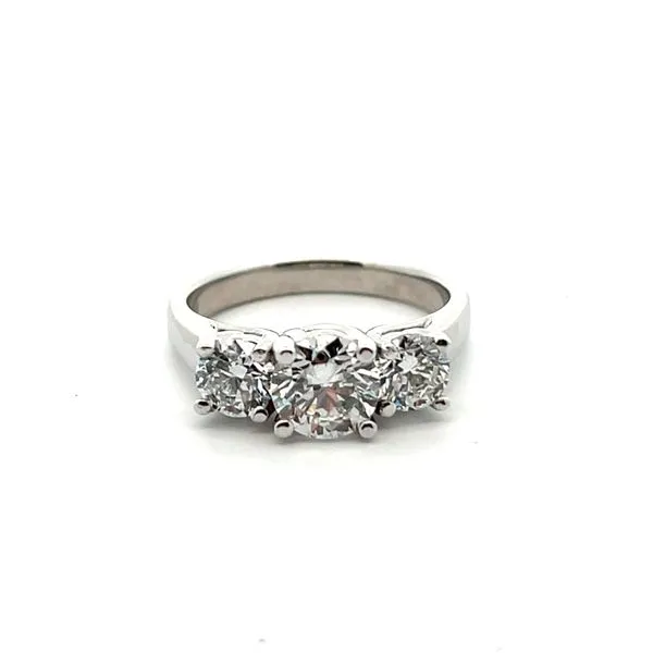 2.00CTW Platinum Lab Grown Round Diamond 3 Stone Engagement Ring Size 7 The Ring Austin Round Rock, TX