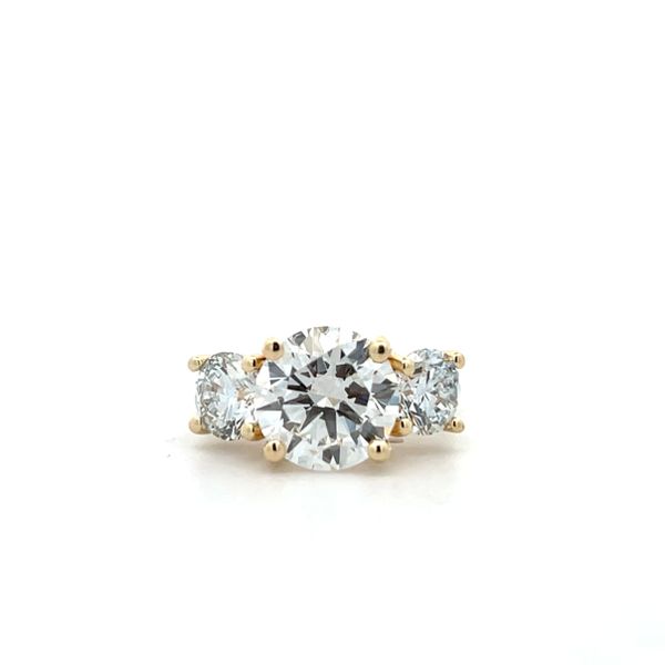 5 3/4CTW 14K YG LG Round 3 Stone Engagement Ring Image 2 The Ring Austin Round Rock, TX