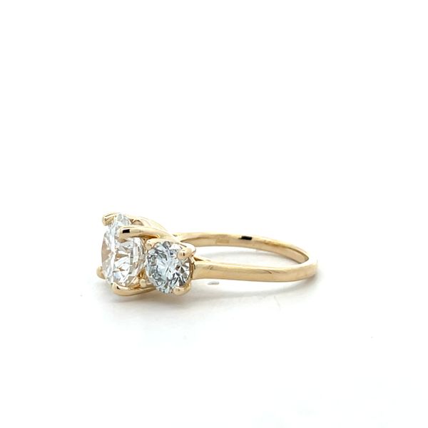 5 3/4CTW 14K YG LG Round 3 Stone Engagement Ring Image 4 The Ring Austin Round Rock, TX
