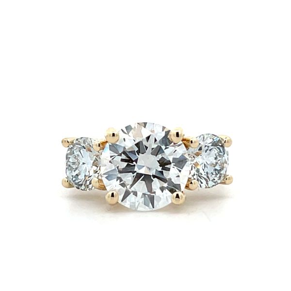 5 3/4CTW 14K YG LG Round 3 Stone Engagement Ring The Ring Austin Round Rock, TX