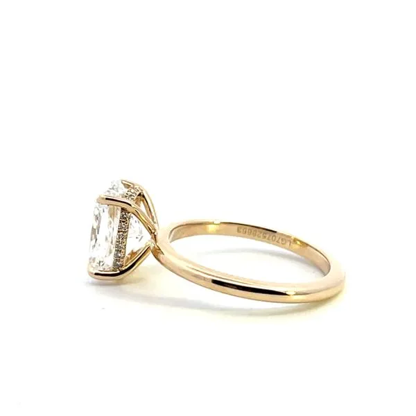 3.17CTW 14K YG LG Elongated Cushion E,VVS2 Hidden Halo Engagement Ring Image 2 The Ring Austin Round Rock, TX
