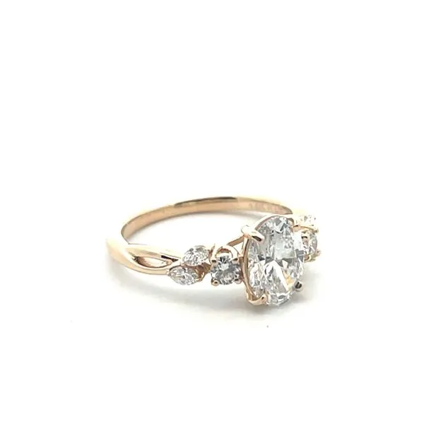 1 5/8CTW 14K YG LG Oval Center Accented With Round & Marquise Criss Cross Engagement Ring Image 3 The Ring Austin Round Rock, TX
