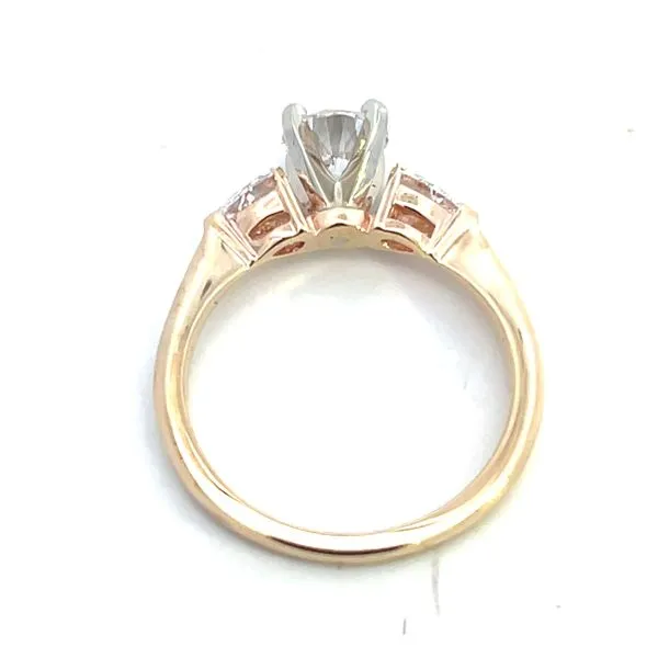 1 1/5CTW 14K YG/WG LG Round Center With Pear Side Stone Engagement Ring size 7 Image 2 The Ring Austin Round Rock, TX