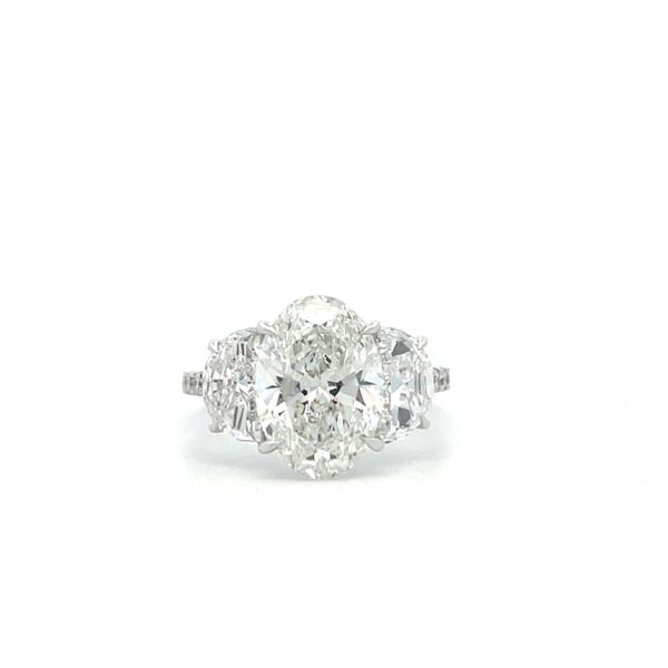 5 7/8CTW 14K WG Lab Grown 3 Stone Oval & Half Moon Diamond Engagement Ring The Ring Austin Round Rock, TX