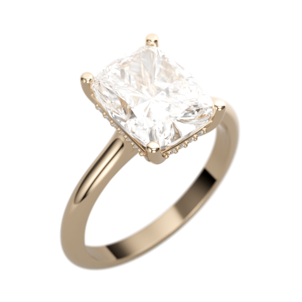 14K Yellow Gold Hidden Halo Ring The Ring Austin Round Rock, TX