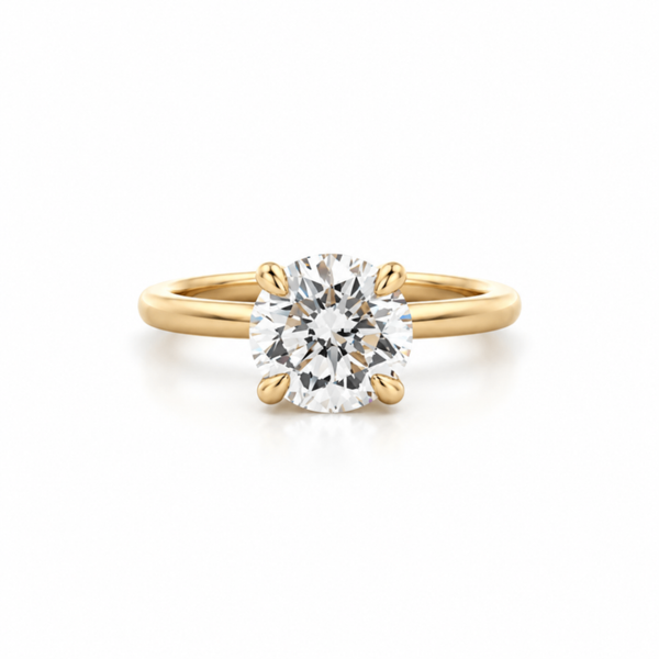14K Yellow Gold Hidden Halo Ring The Ring Austin Round Rock, TX