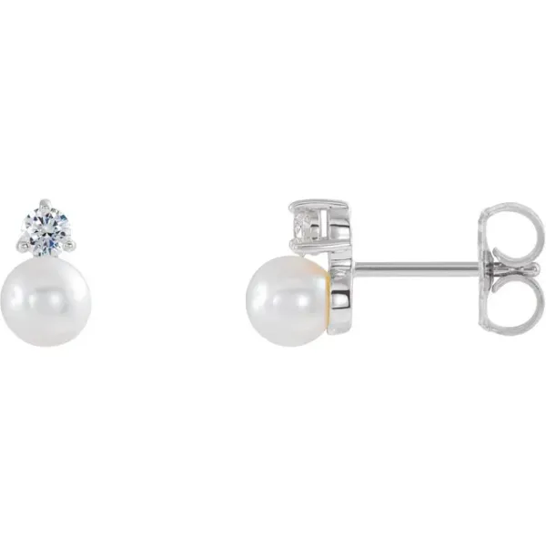 14K White Gold Stud Earrings The Ring Austin Round Rock, TX