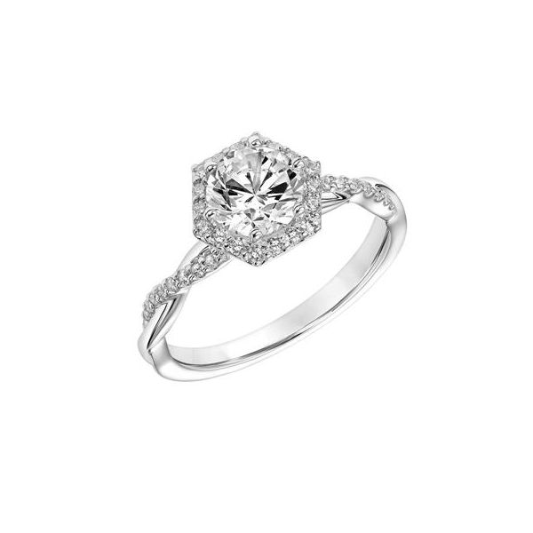 14K White Gold Halo Ring The Ring Austin Round Rock, TX