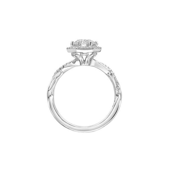 14K White Gold Halo Ring Image 3 The Ring Austin Round Rock, TX