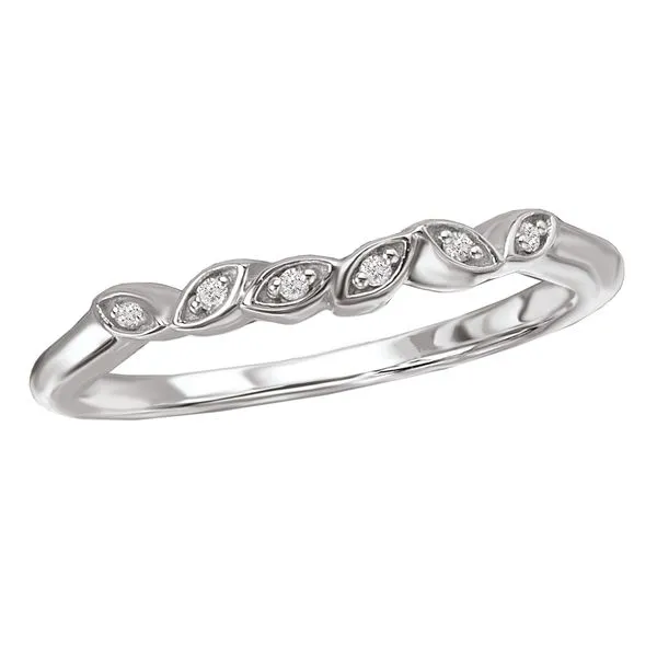 14k WG Leaf Design Diamond Wedding Band The Ring Austin Round Rock, TX
