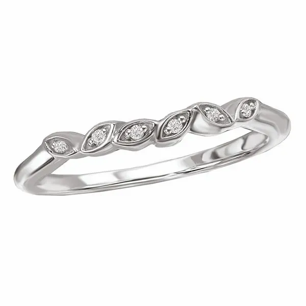 14k WG Leaf Design Diamond Wedding Band The Ring Austin Round Rock, TX