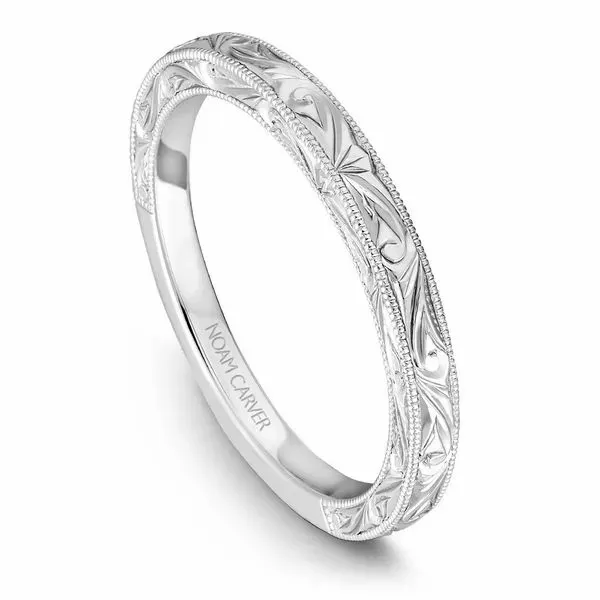 14K WG Mil Grain Accented Engraved Wedding Band The Ring Austin Round Rock, TX