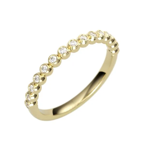 1/6CTW 14K YG Mined Diamond Round Bezel Set Wedding Band Image 2 The Ring Austin Round Rock, TX