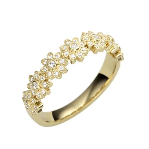 1/5CTW 14K YG Mined Diamond 5 Station Flower Band Image 2 The Ring Austin Round Rock, TX