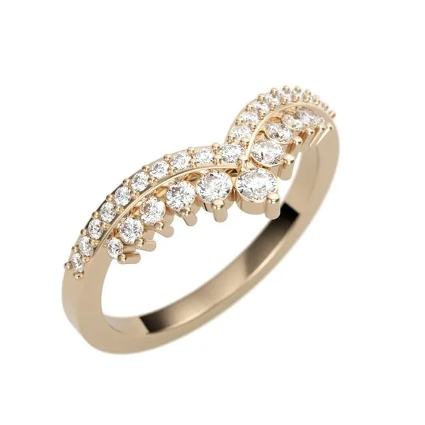 3/8CTW 14K RG Mined Diamond Chevron With Two Rows Wedding Band Image 2 The Ring Austin Round Rock, TX