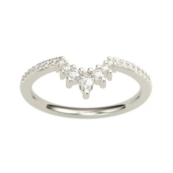 1/5CTW 14K WG Mined Diamond Contour Band With Diamond On Shank Wedding Band Image 2 The Ring Austin Round Rock, TX