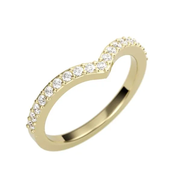 1/4CTW 14K YG Mined Diamond Chevron Wedding Band The Ring Austin Round Rock, TX