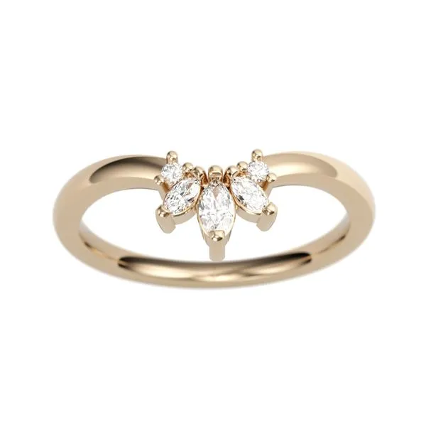1/8CTW 14K RG Mined Diamond Marquise Crown Contour Wedding Band Image 2 The Ring Austin Round Rock, TX