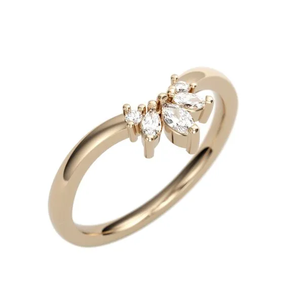 1/8CTW 14K RG Mined Diamond Marquise Crown Contour Wedding Band The Ring Austin Round Rock, TX
