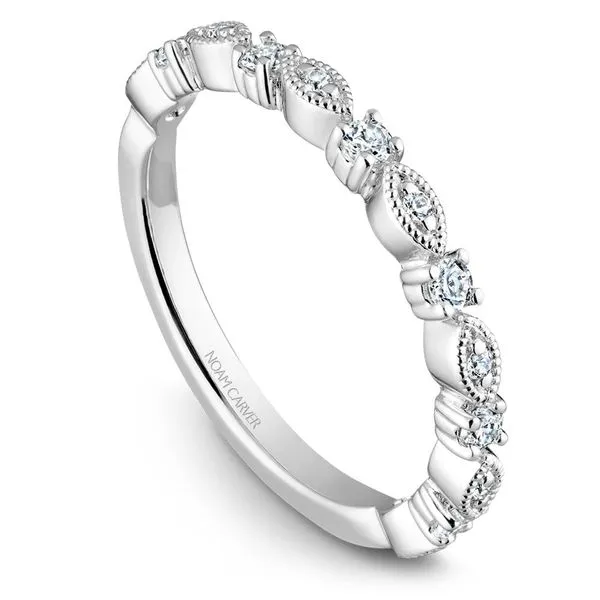 1/5CTW 14K WG Mined Diamond Chevron Contour Mil Grain Wedding Band The Ring Austin Round Rock, TX