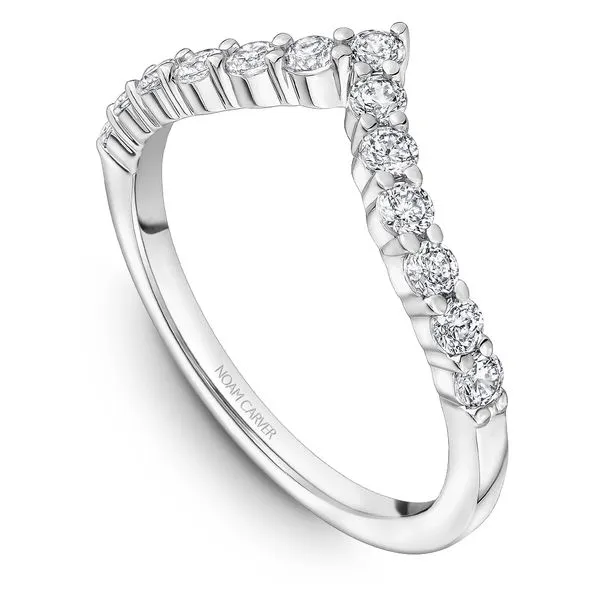 1/2CTW 14K WG Mined Round Diamond Chevron Shaped Mil Grain Wedding Band The Ring Austin Round Rock, TX
