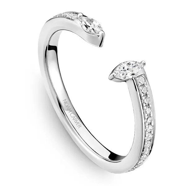 1/3CTW 14K WG Mined Diamond Marquise East To West Open Shank Wedding Band The Ring Austin Round Rock, TX
