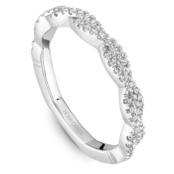 1/4CTW 14K WG Accented Twist Wedding Band The Ring Austin Round Rock, TX