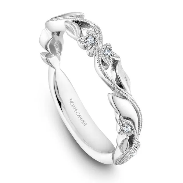 1/20CTW 14K WG Mined Diamond Leaf And Flower Mil Grain Wedding Band The Ring Austin Round Rock, TX