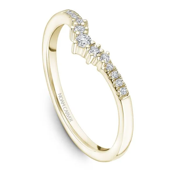 1/8CTW 14K YG Mined Diamond Contour Band With Rounds Ascending Wedding Band The Ring Austin Round Rock, TX