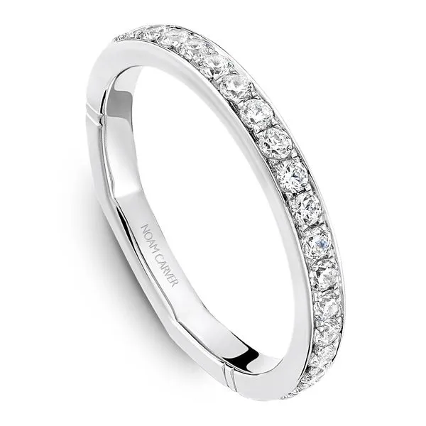 3/8CTW 14K WG Mined Diamond 3/4 Way Down With Euro Shank Wedding Band The Ring Austin Round Rock, TX
