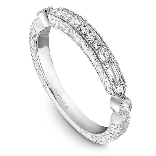 1/4CTW 14K WG Mined Diamond Round & Baguette Wedding Band The Ring Austin Round Rock, TX