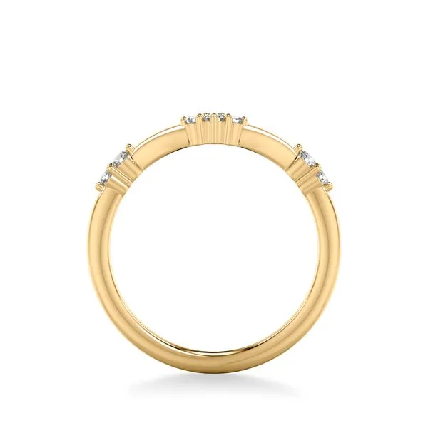 1/8CTW 14K YG Mined Diamond Accented Chevron Wedding Band Image 2 The Ring Austin Round Rock, TX