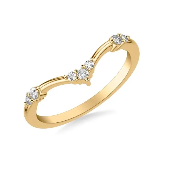 1/8CTW 14K YG Mined Diamond Accented Chevron Wedding Band The Ring Austin Round Rock, TX
