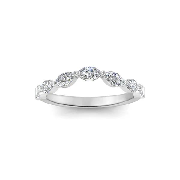 1/2CTW 14K WG Mined Diamond Marquise Set East To West Wedding Band The Ring Austin Round Rock, TX