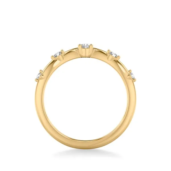 1/6CTW 14K YG Mined Diamond RD Five Stone 2 Prong Chevron Wedding Band Image 2 The Ring Austin Round Rock, TX