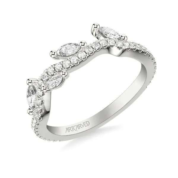 1/2CTW 14K WG Diamond Floral Wedding Band with Floating Prong Set Marquise Petals Wedding Band The Ring Austin Round Rock, TX
