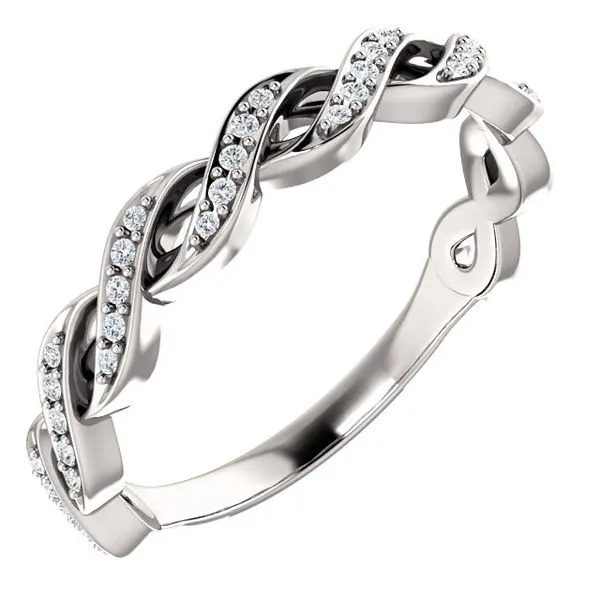 1/10CTW 14K WG Diamond Braided Wedding Band The Ring Austin Round Rock, TX