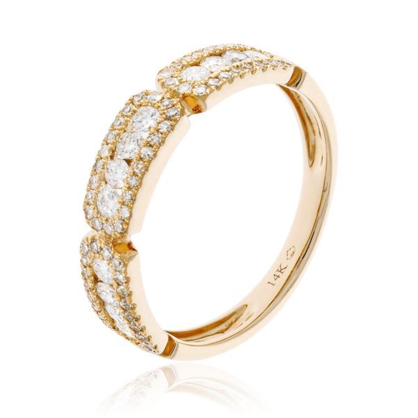 1/2CTW 14K yellow Gold Round Channel Set With Diamond halo Ring The Ring Austin Round Rock, TX
