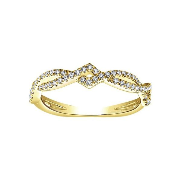 1/4CTW 14K Yellow Gold Mined Diamond Twisted Chevron Band The Ring Austin Round Rock, TX