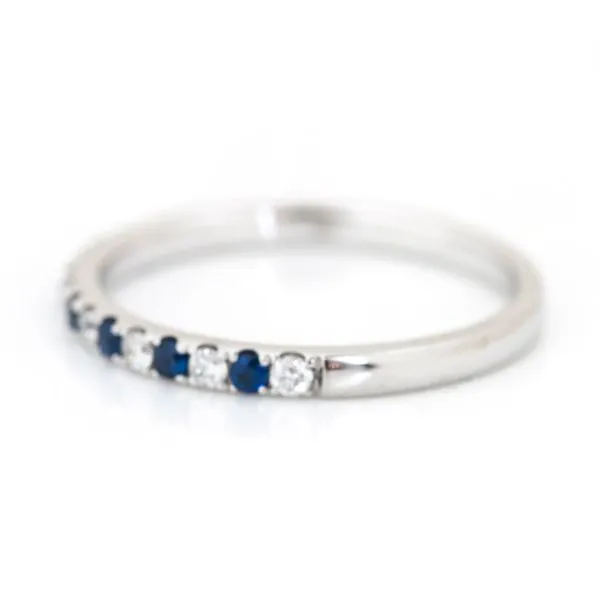 14K WG Sapphire and Diamond Alternating Band Image 2 The Ring Austin Round Rock, TX